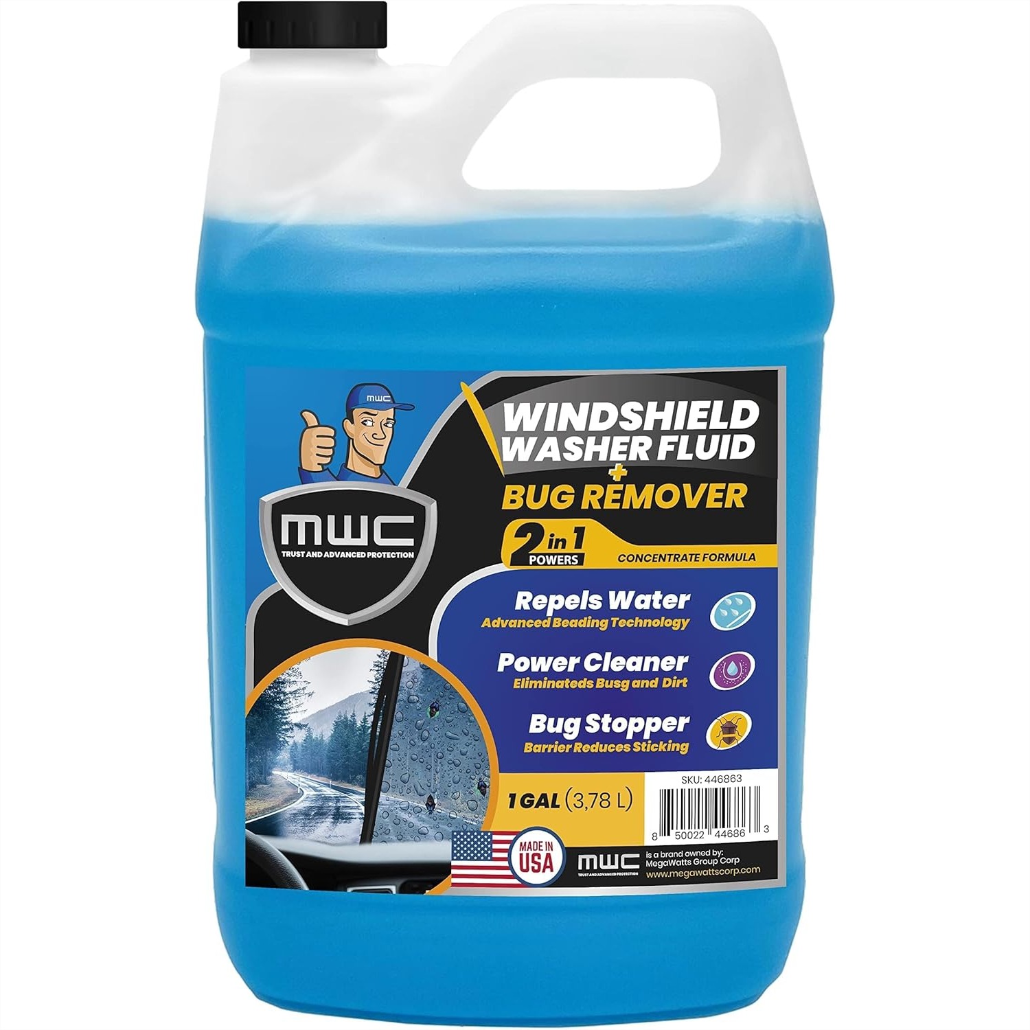 Glass Cleaner Streak - Windshield Washer Fluid, Ready to Use,
