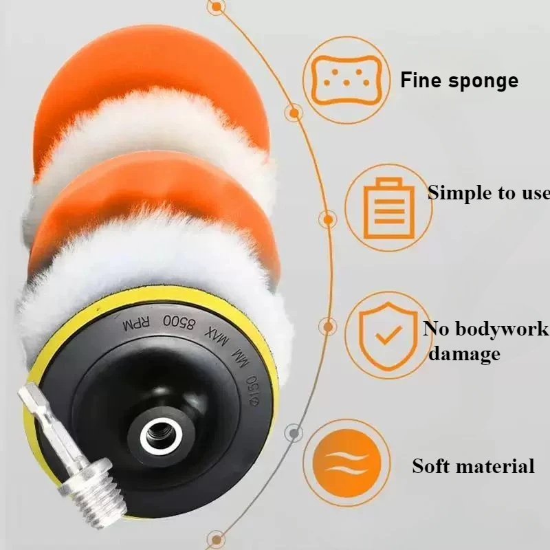 6pcs/8pcs/set Car Polishing Sp - огляд і ціна Polish Pad Set Buffer
