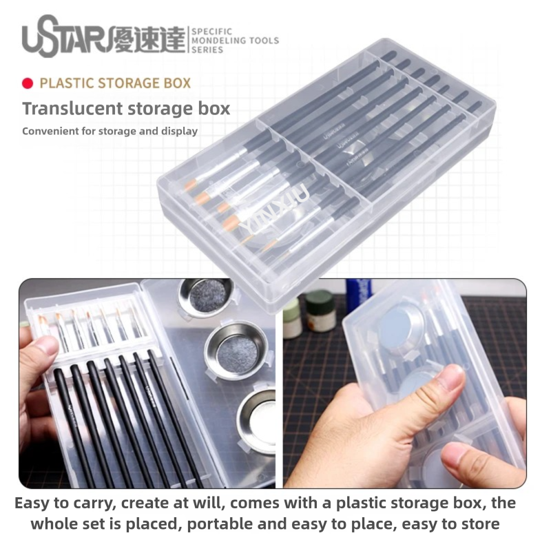 USTAR Painting Brush & Palette - огляд і ціна Detailing Brush Set