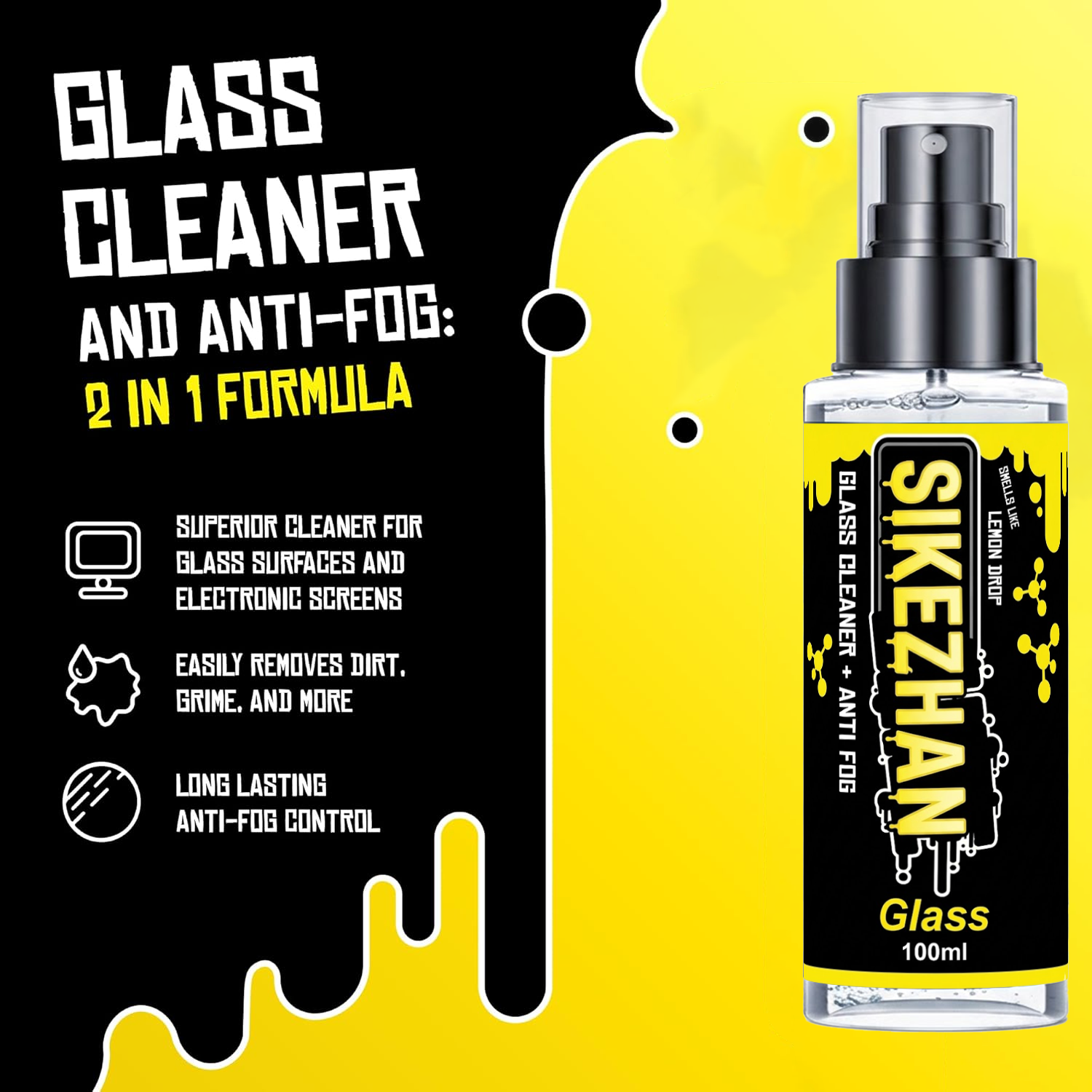 2-in-1 Anti-Fog Spray & Glass  - огляд і ціна Glass Cleaner Streak