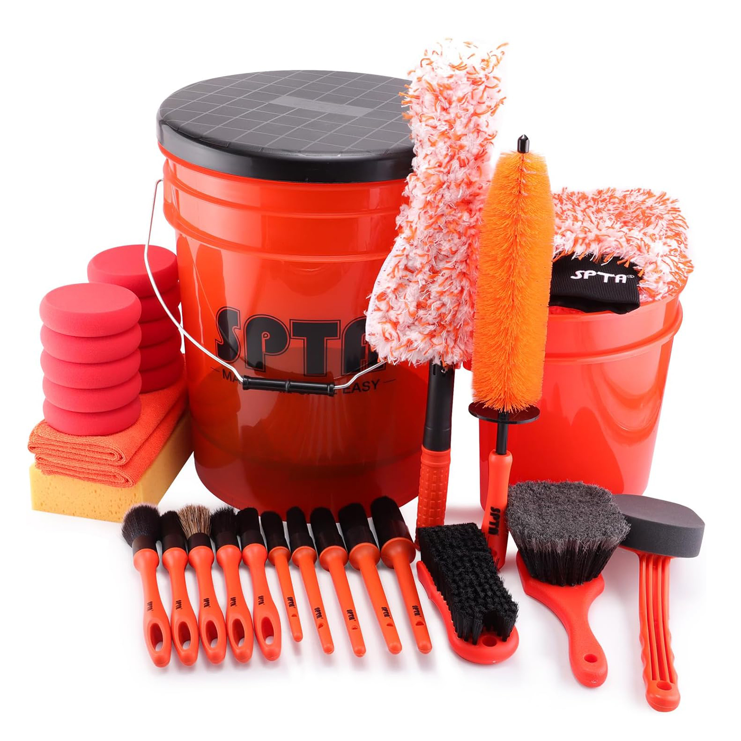 SPTA 33Pcs Car Wash 20L Bucket - огляд і ціна Interior Detailing Kit