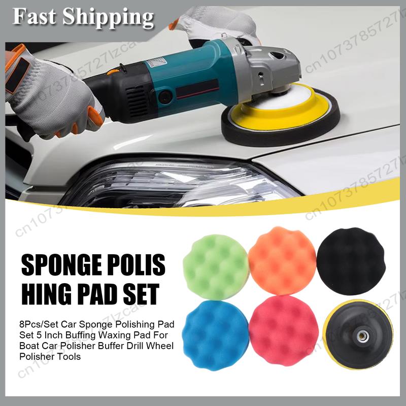 -A99Z 8Pcs/Set Car Sponge Poli - огляд і ціна Polish Pad Set Buffer