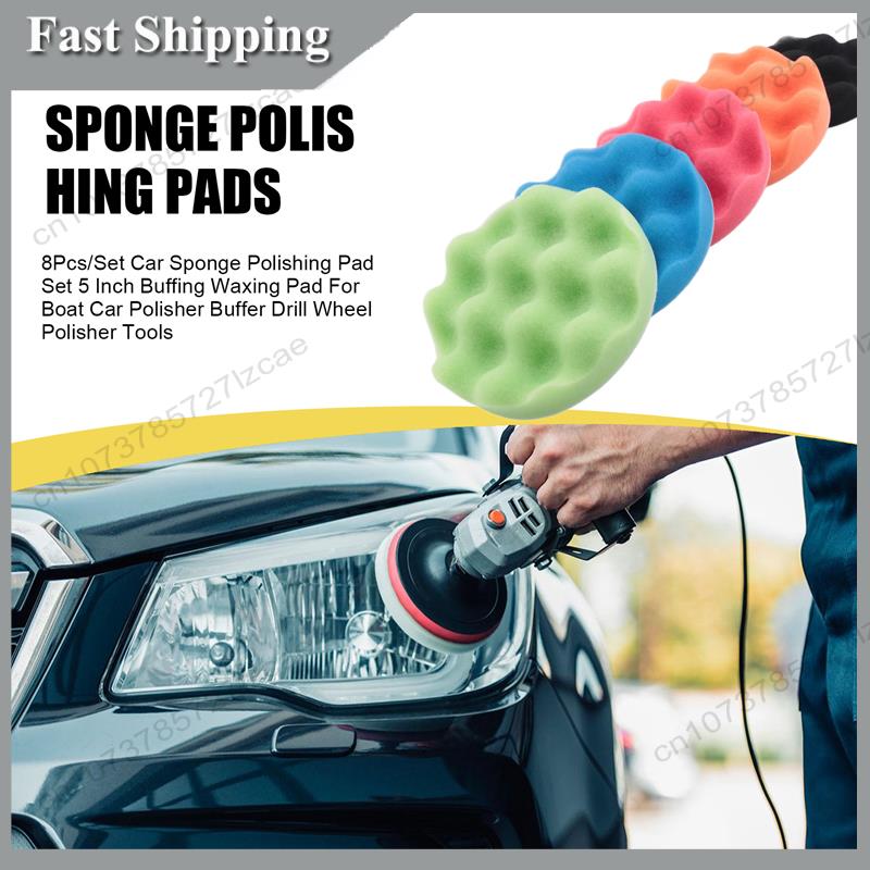 -A99Z 8Pcs/Set Car Sponge Poli - огляд і ціна Polish Pad Set Buffer