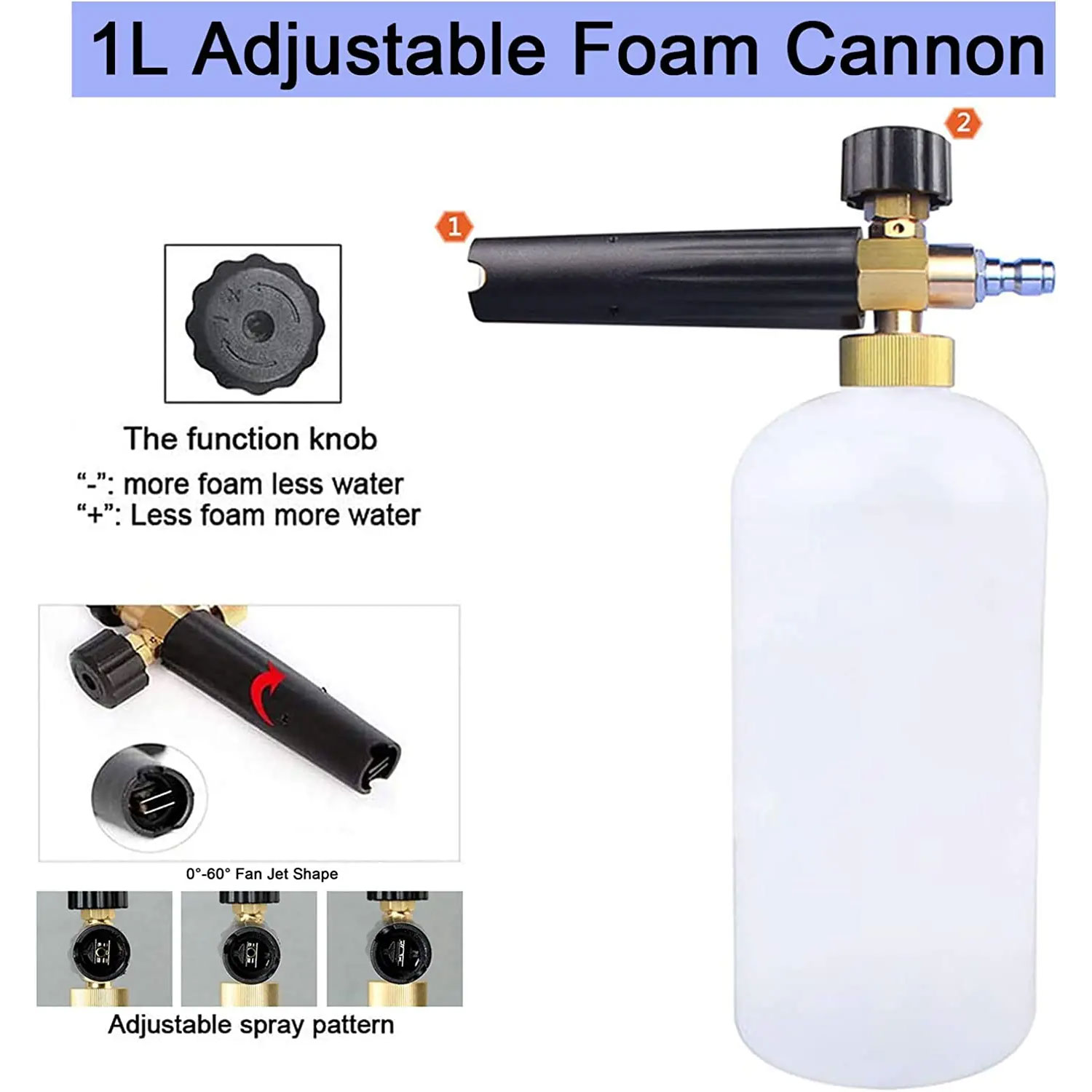Snow Foam Cannon with 1/4 Inch - огляд і ціна Pressure Washer Foam Gun